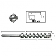 SDS-Max 2-/4-Schneiden-Hammerbohrer