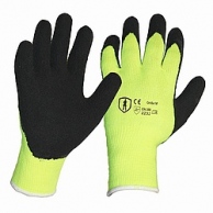 Thermo HV GELB L - Winterhandschuhe grau/gelb aus Latex